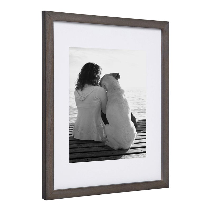DesignOvation Gallery Wood Photo Frame Set for Customizable Wall Display, Charcoal Gray 11x14 matted to 8x10, Pack of 4 - Image 3